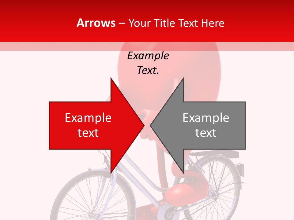 A Red Heart Riding A Bike With A Red Handlebar PowerPoint Template