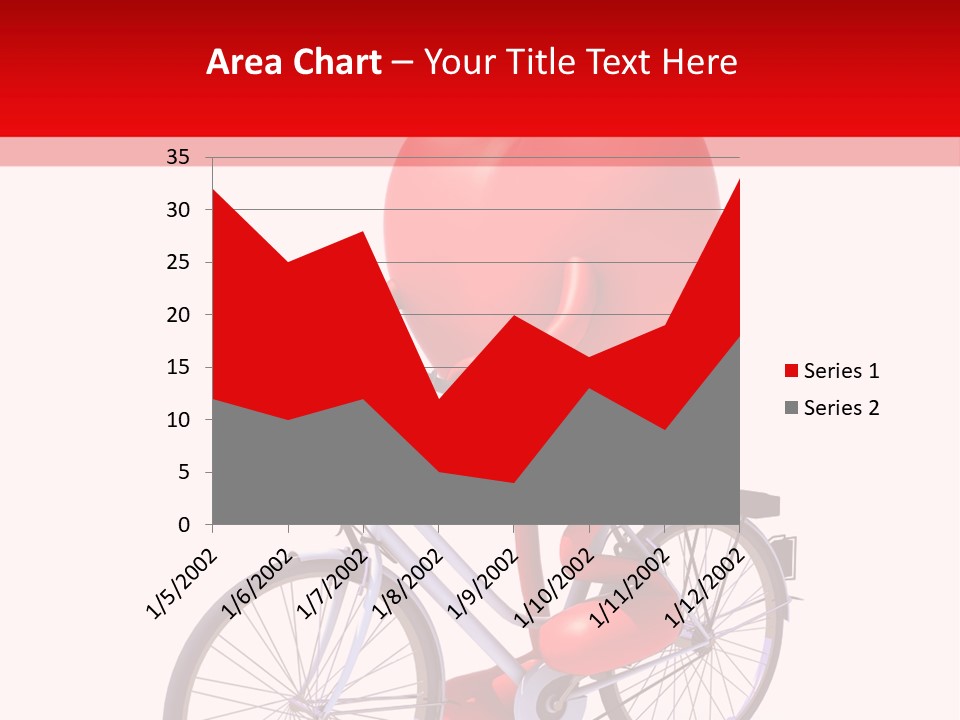 A Red Heart Riding A Bike With A Red Handlebar PowerPoint Template