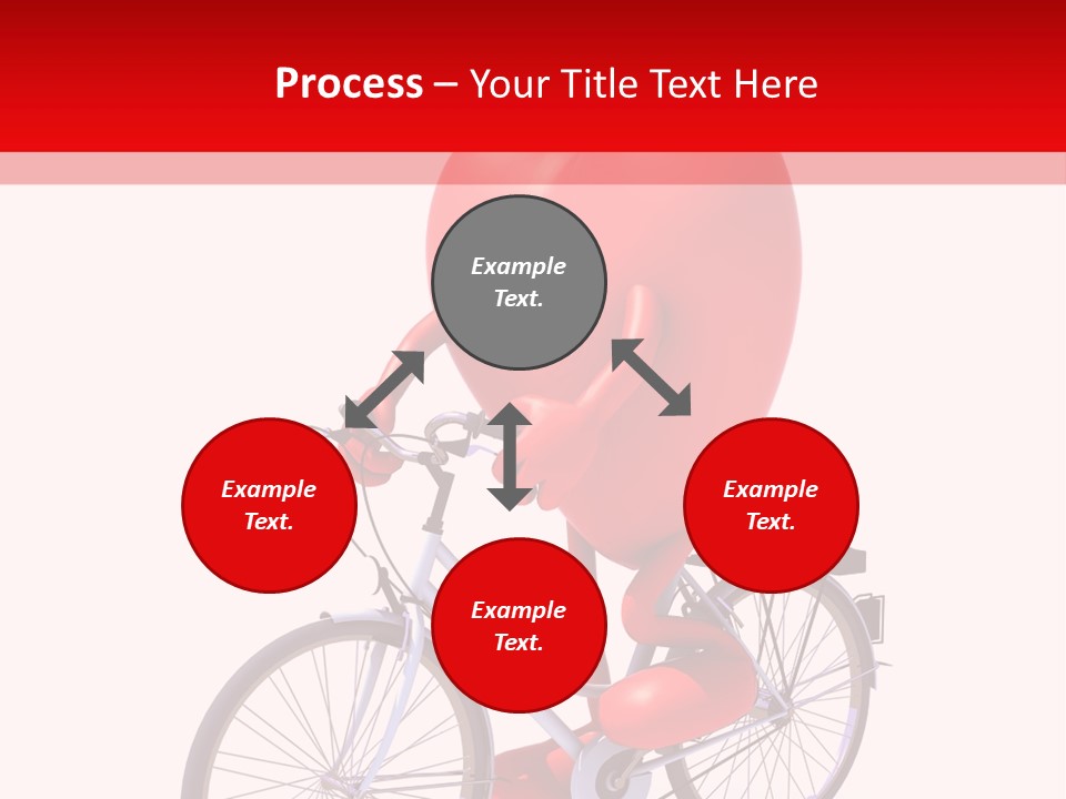A Red Heart Riding A Bike With A Red Handlebar PowerPoint Template