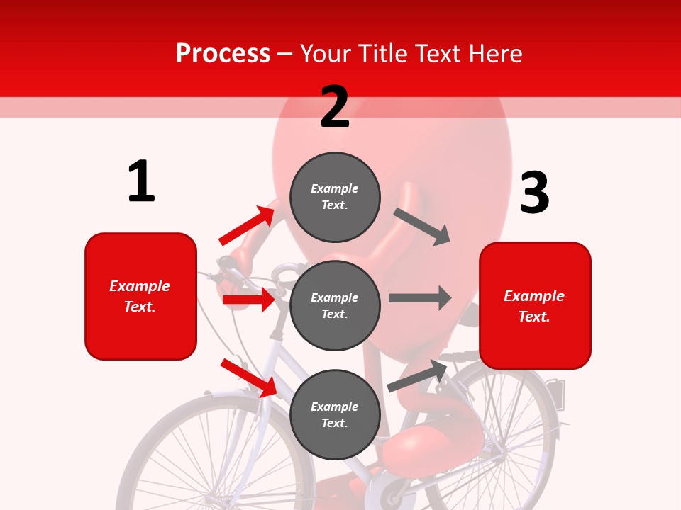 A Red Heart Riding A Bike With A Red Handlebar PowerPoint Template