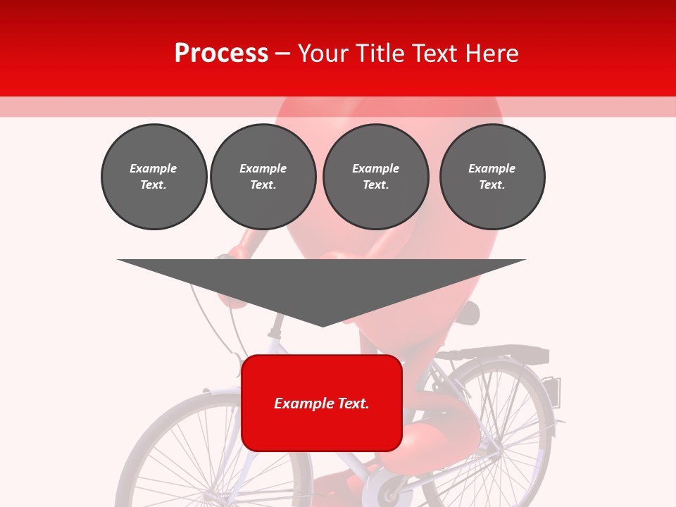 A Red Heart Riding A Bike With A Red Handlebar PowerPoint Template