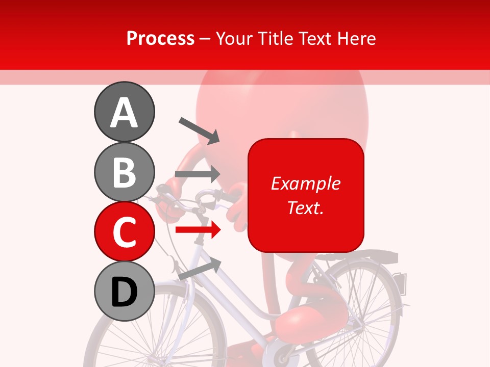 A Red Heart Riding A Bike With A Red Handlebar PowerPoint Template