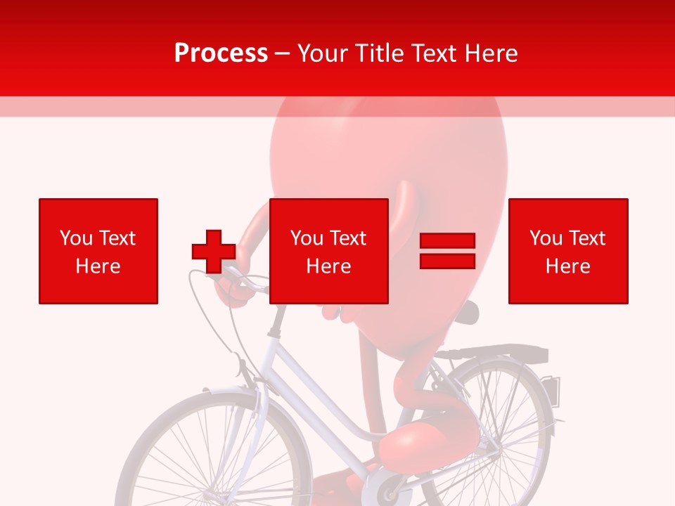 A Red Heart Riding A Bike With A Red Handlebar PowerPoint Template