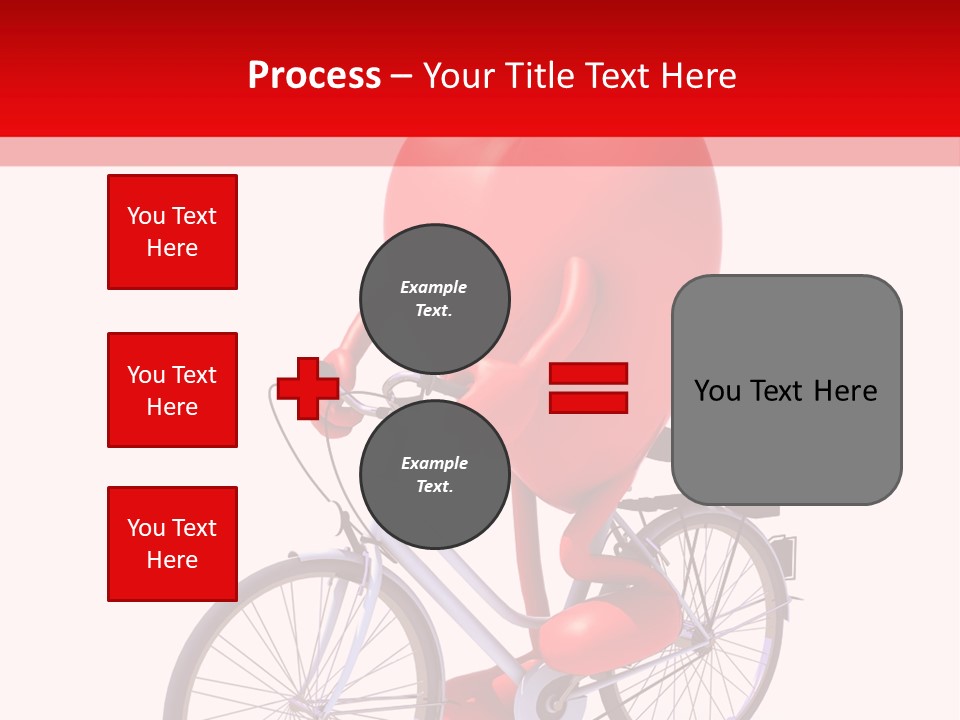 A Red Heart Riding A Bike With A Red Handlebar PowerPoint Template