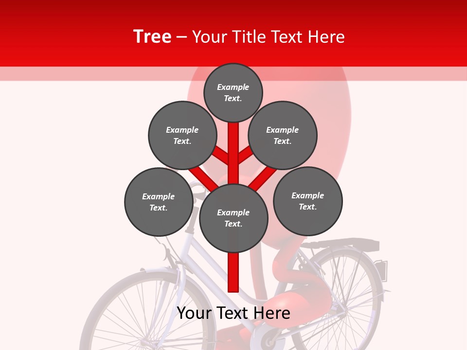 A Red Heart Riding A Bike With A Red Handlebar PowerPoint Template