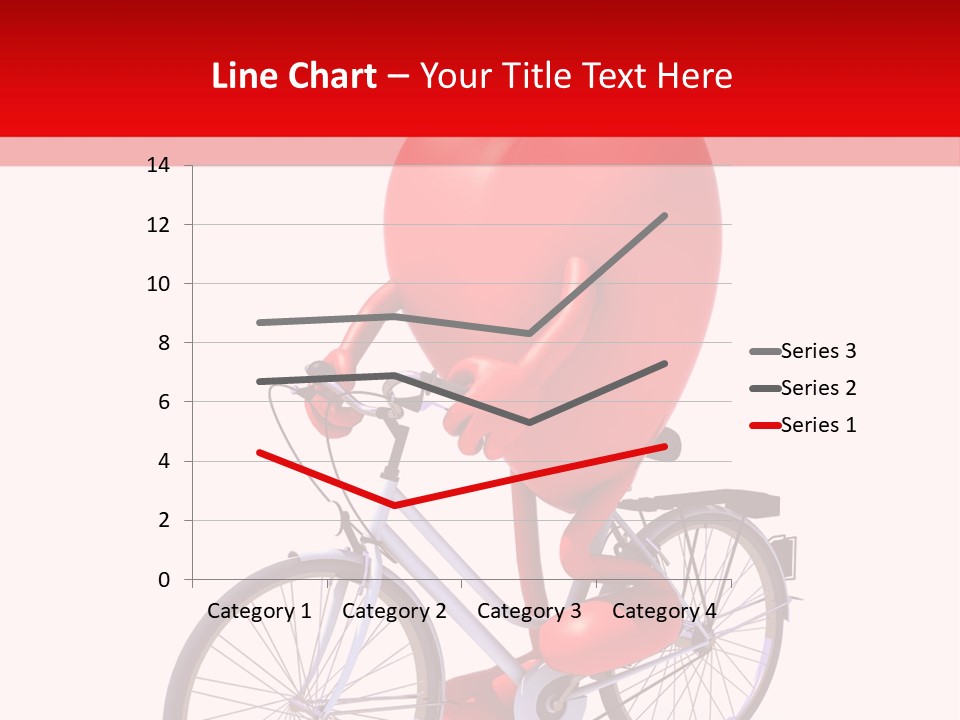 A Red Heart Riding A Bike With A Red Handlebar PowerPoint Template