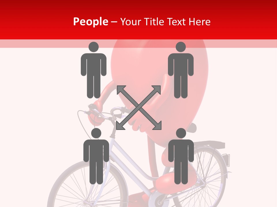 A Red Heart Riding A Bike With A Red Handlebar PowerPoint Template