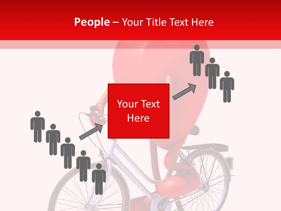 A Red Heart Riding A Bike With A Red Handlebar PowerPoint Template