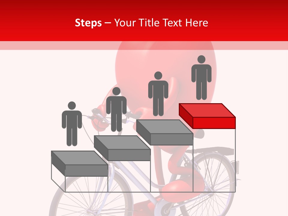 A Red Heart Riding A Bike With A Red Handlebar PowerPoint Template