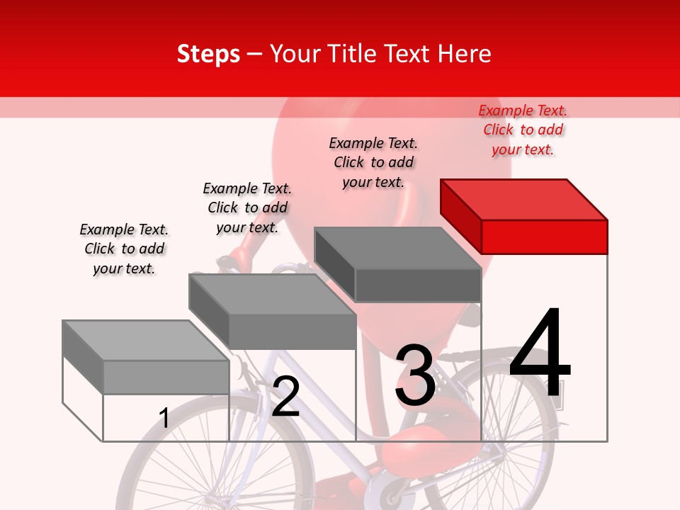 A Red Heart Riding A Bike With A Red Handlebar PowerPoint Template