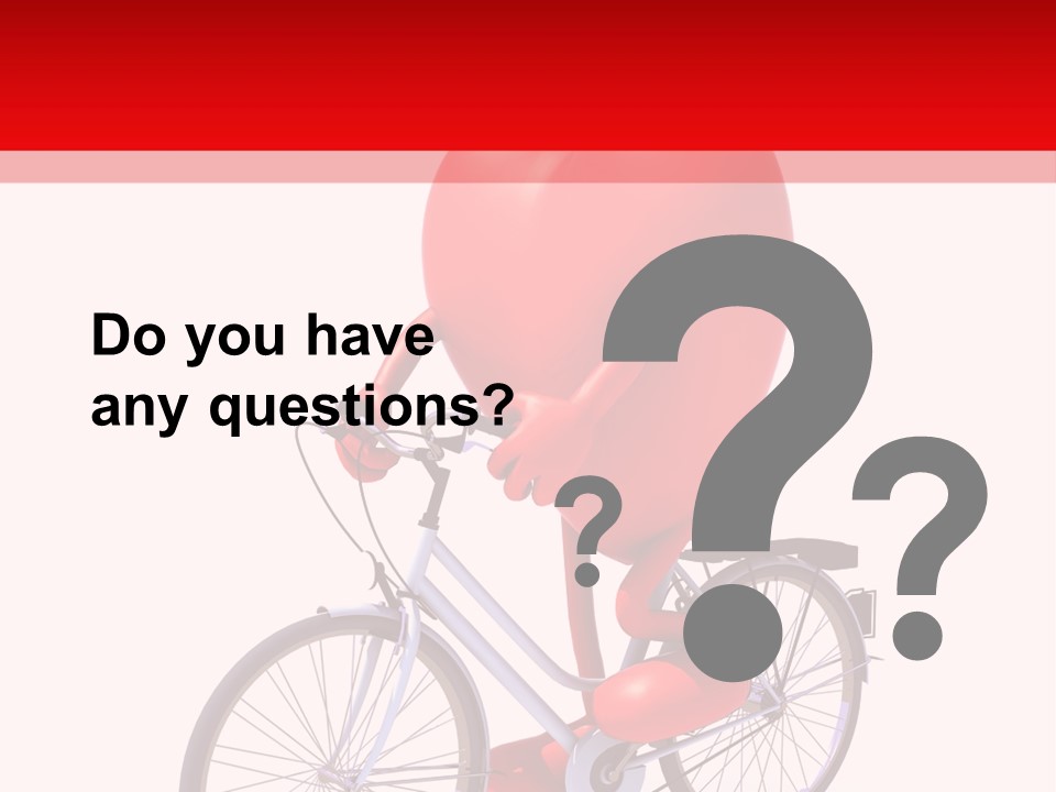 A Red Heart Riding A Bike With A Red Handlebar PowerPoint Template