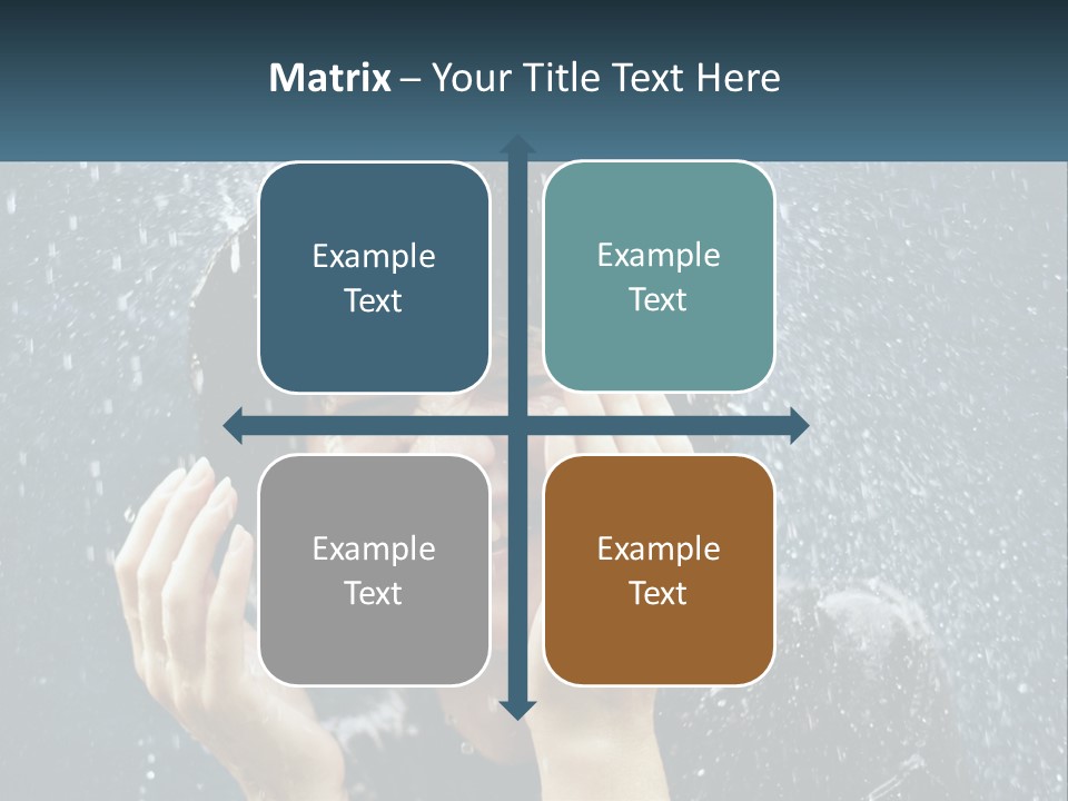 A Woman Smiling Under An Umbrella In The Rain PowerPoint Template