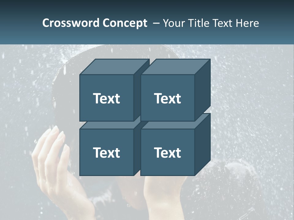 A Woman Smiling Under An Umbrella In The Rain PowerPoint Template