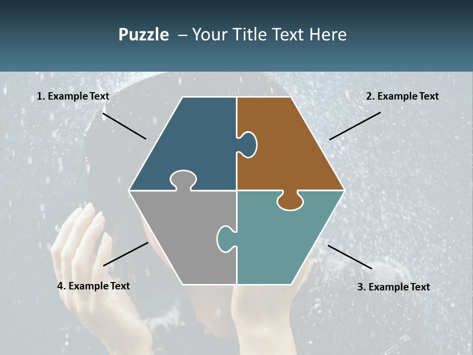 A Woman Smiling Under An Umbrella In The Rain PowerPoint Template