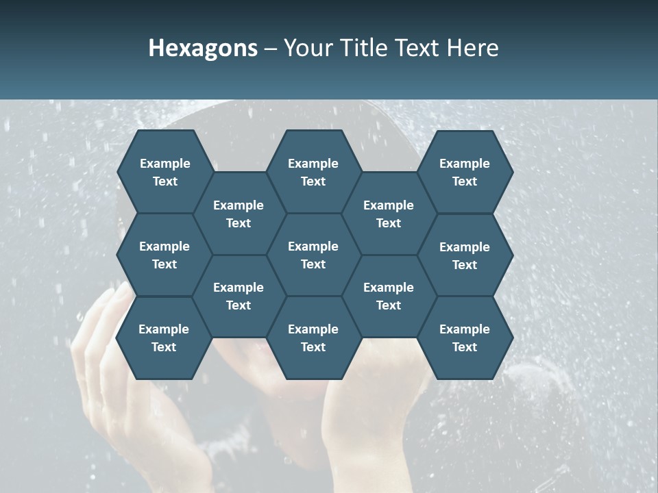 A Woman Smiling Under An Umbrella In The Rain PowerPoint Template