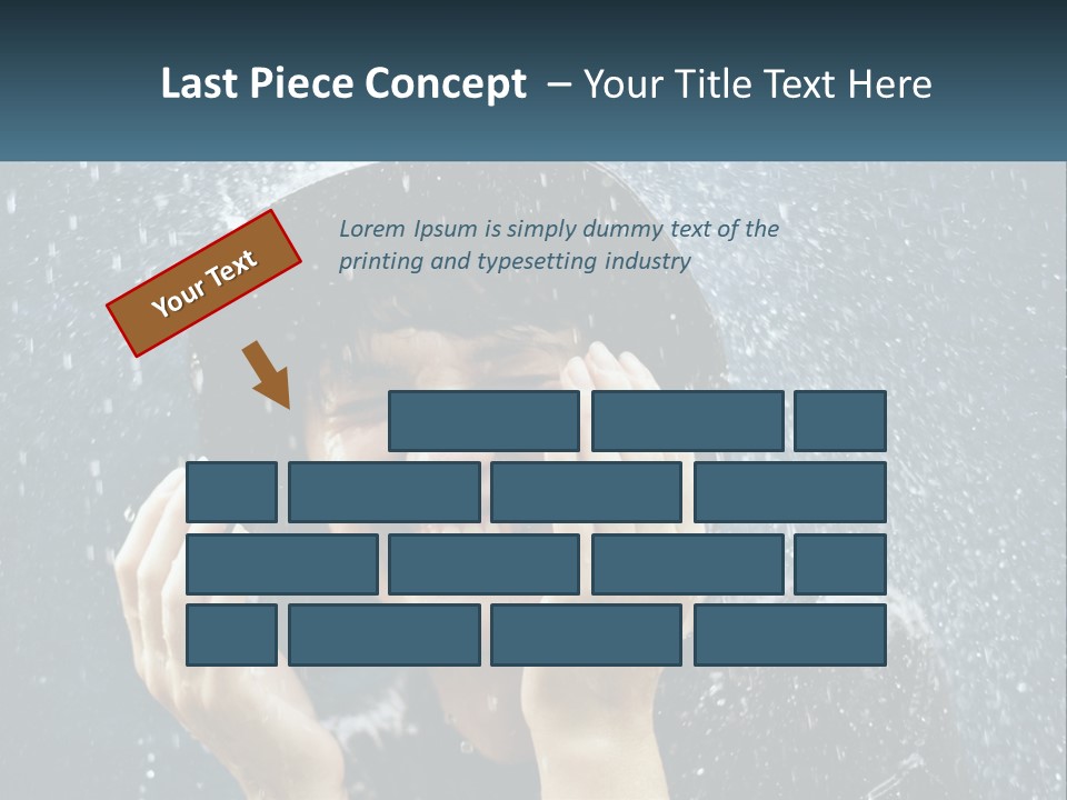 A Woman Smiling Under An Umbrella In The Rain PowerPoint Template