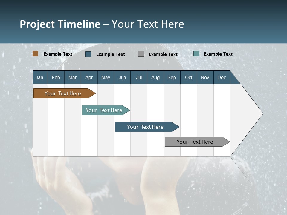 A Woman Smiling Under An Umbrella In The Rain PowerPoint Template