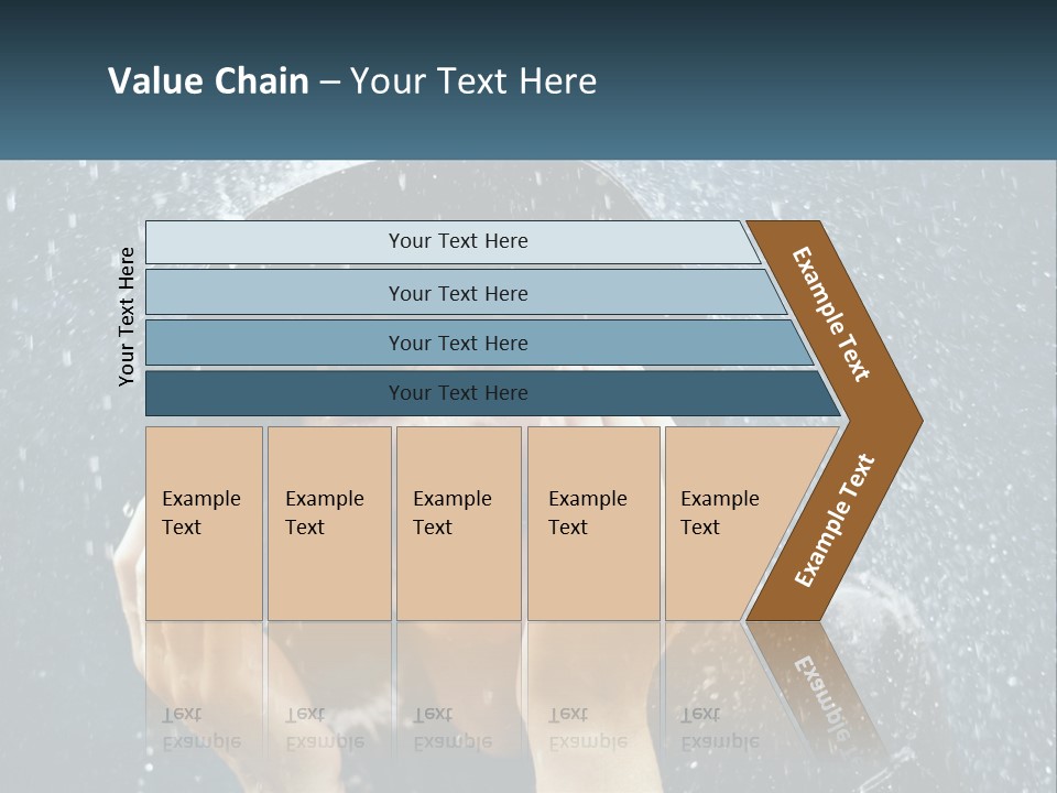 A Woman Smiling Under An Umbrella In The Rain PowerPoint Template