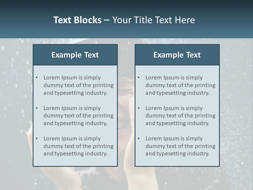 A Woman Smiling Under An Umbrella In The Rain PowerPoint Template