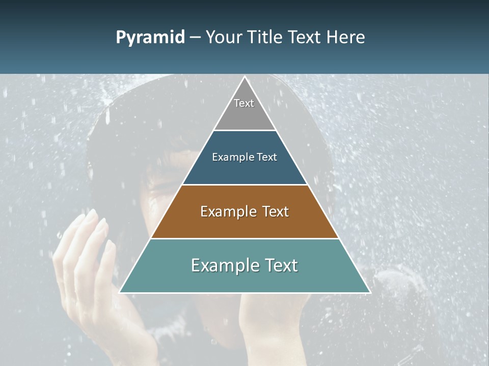 A Woman Smiling Under An Umbrella In The Rain PowerPoint Template