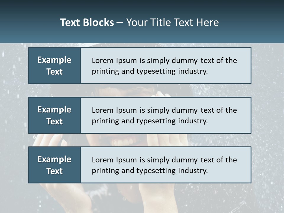 A Woman Smiling Under An Umbrella In The Rain PowerPoint Template