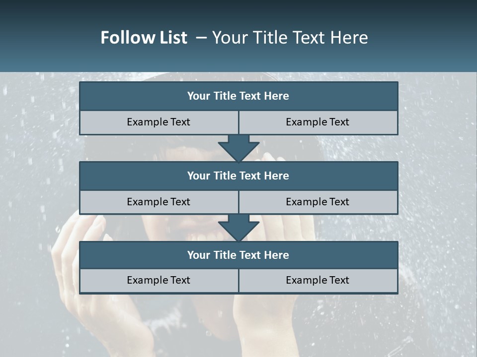 A Woman Smiling Under An Umbrella In The Rain PowerPoint Template