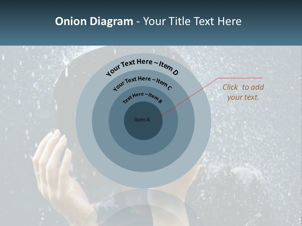 A Woman Smiling Under An Umbrella In The Rain PowerPoint Template