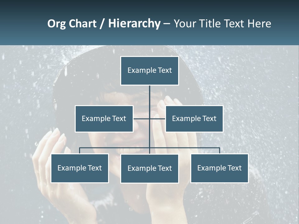 A Woman Smiling Under An Umbrella In The Rain PowerPoint Template