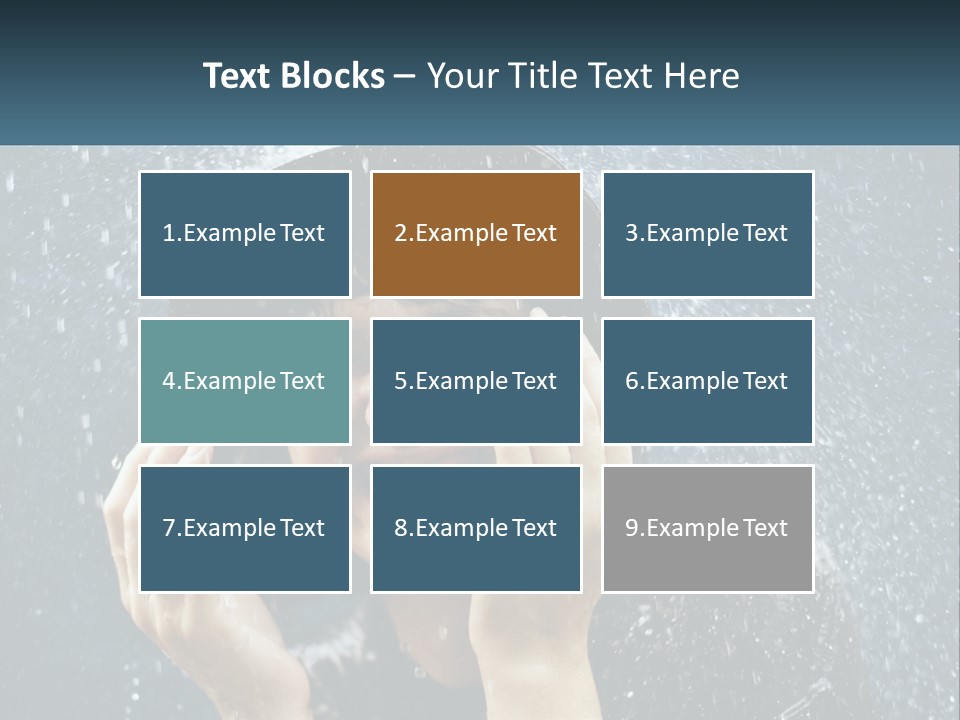 A Woman Smiling Under An Umbrella In The Rain PowerPoint Template