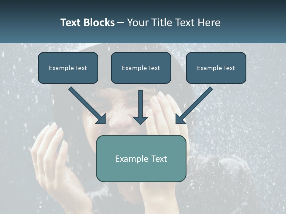 A Woman Smiling Under An Umbrella In The Rain PowerPoint Template