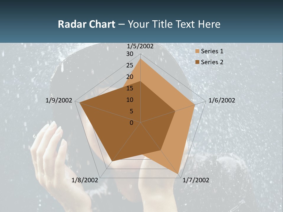 A Woman Smiling Under An Umbrella In The Rain PowerPoint Template