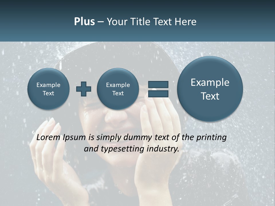 A Woman Smiling Under An Umbrella In The Rain PowerPoint Template