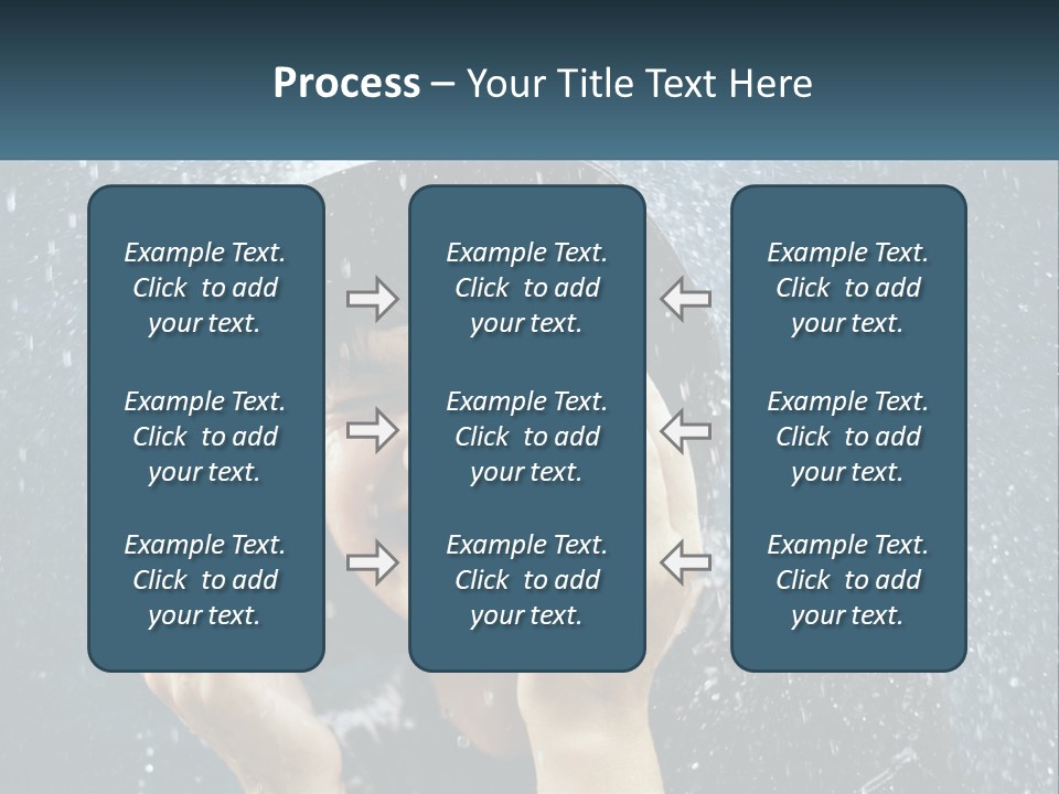 A Woman Smiling Under An Umbrella In The Rain PowerPoint Template