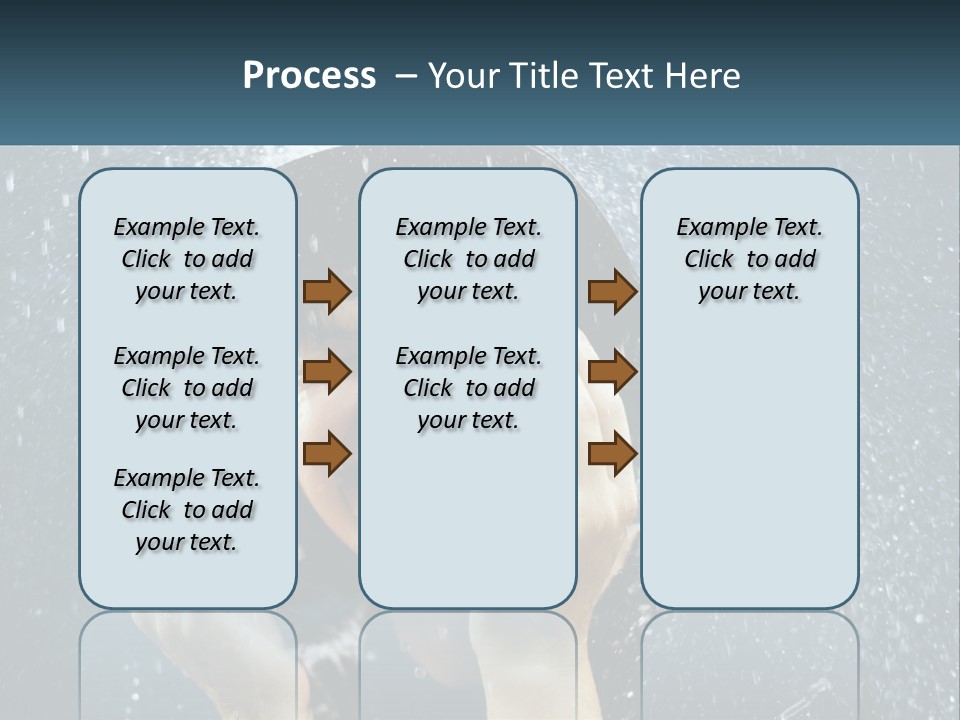 A Woman Smiling Under An Umbrella In The Rain PowerPoint Template