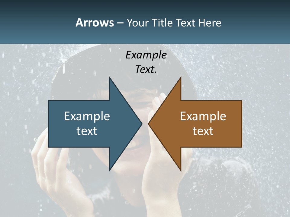 A Woman Smiling Under An Umbrella In The Rain PowerPoint Template