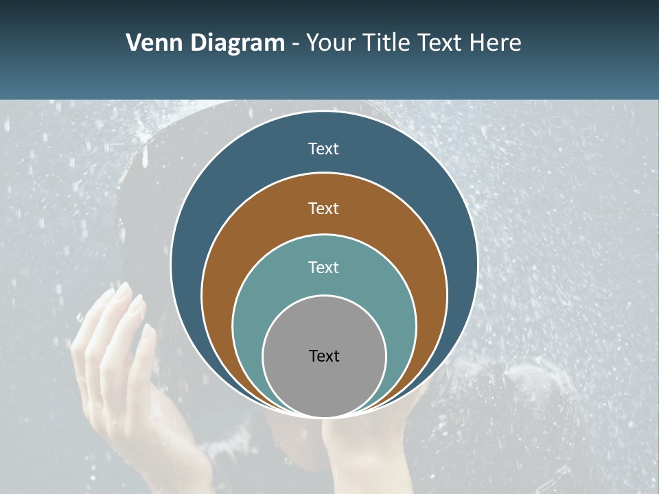 A Woman Smiling Under An Umbrella In The Rain PowerPoint Template