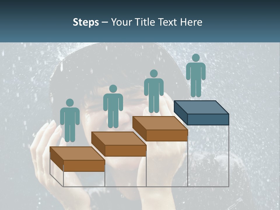 A Woman Smiling Under An Umbrella In The Rain PowerPoint Template