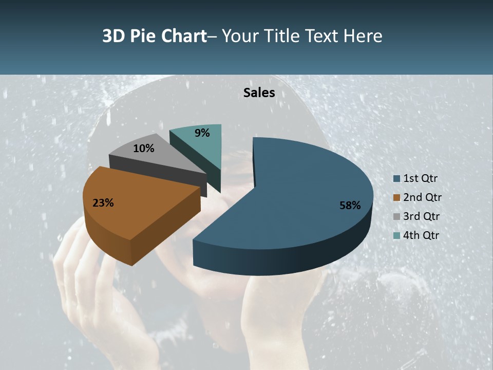 A Woman Smiling Under An Umbrella In The Rain PowerPoint Template
