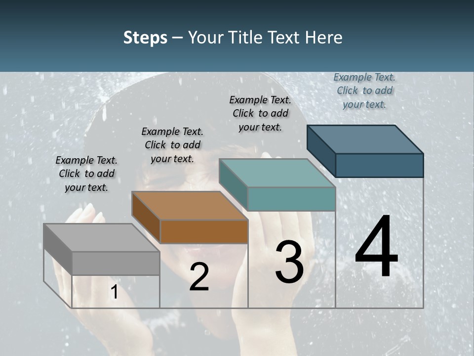 A Woman Smiling Under An Umbrella In The Rain PowerPoint Template