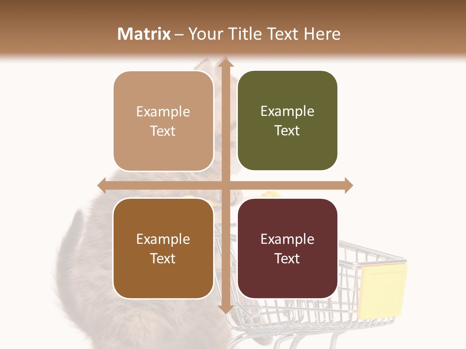 A Small Kitten Is Pushing A Shopping Cart PowerPoint Template