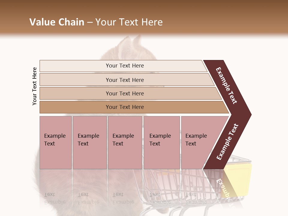 A Small Kitten Is Pushing A Shopping Cart PowerPoint Template
