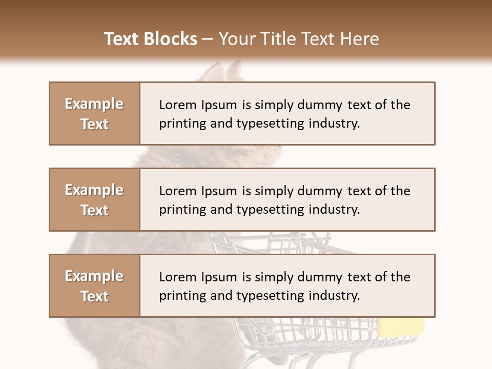 A Small Kitten Is Pushing A Shopping Cart PowerPoint Template