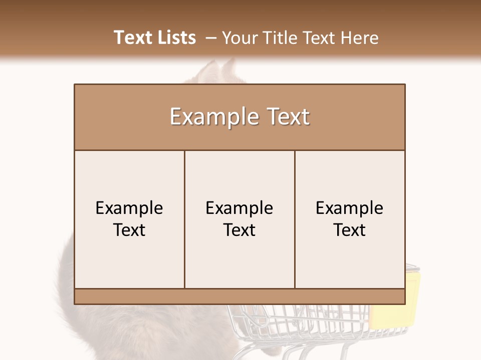 A Small Kitten Is Pushing A Shopping Cart PowerPoint Template