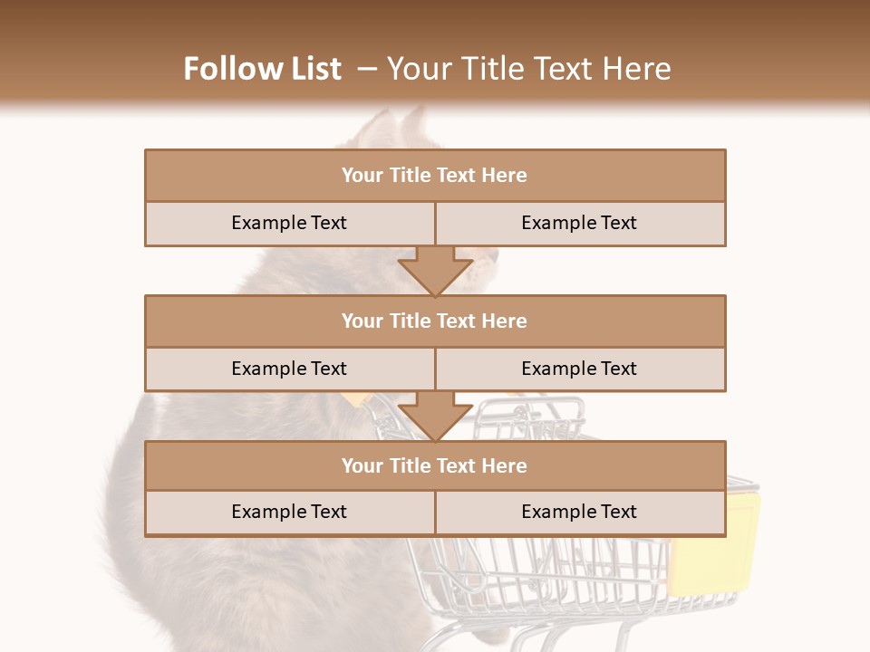 A Small Kitten Is Pushing A Shopping Cart PowerPoint Template