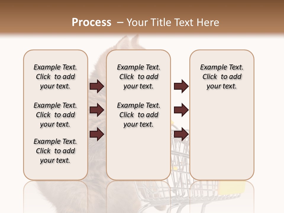 A Small Kitten Is Pushing A Shopping Cart PowerPoint Template