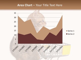 A Small Kitten Is Pushing A Shopping Cart PowerPoint Template
