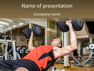 A Man Doing A Bench Press In A Gym PowerPoint Template