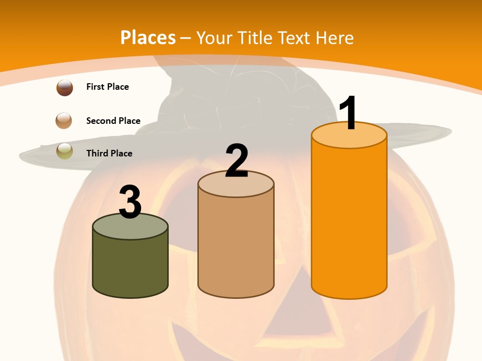 A Pumpkin With A Witches Hat On Top Of It PowerPoint Template