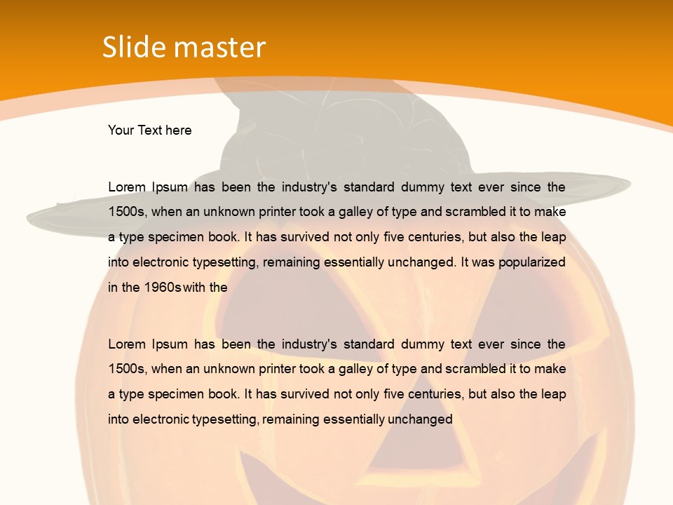 A Pumpkin With A Witches Hat On Top Of It PowerPoint Template