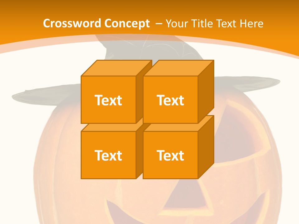 A Pumpkin With A Witches Hat On Top Of It PowerPoint Template